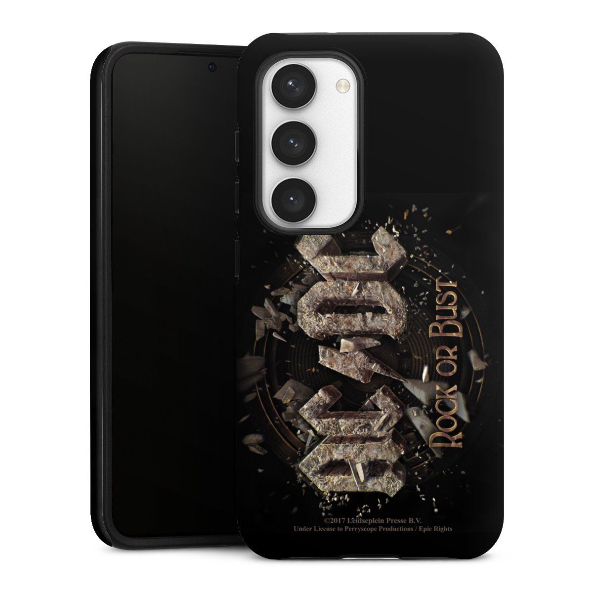 Galaxy S23 Handy Panzer Handyhülle robuste Outdoor Hülle Schutzhülle matt Acdc Official Licensed Product Rock Or Bust Tough Case