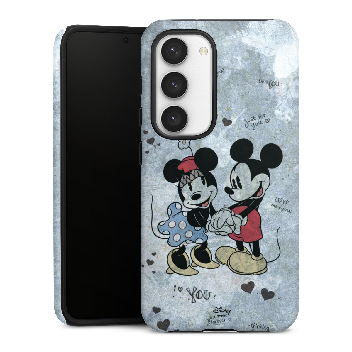 Galaxy S23 Handy Panzer Handyhülle robuste Outdoor Hülle Schutzhülle matt Mickey & Minnie Mouse Vintage Disney Tough Case