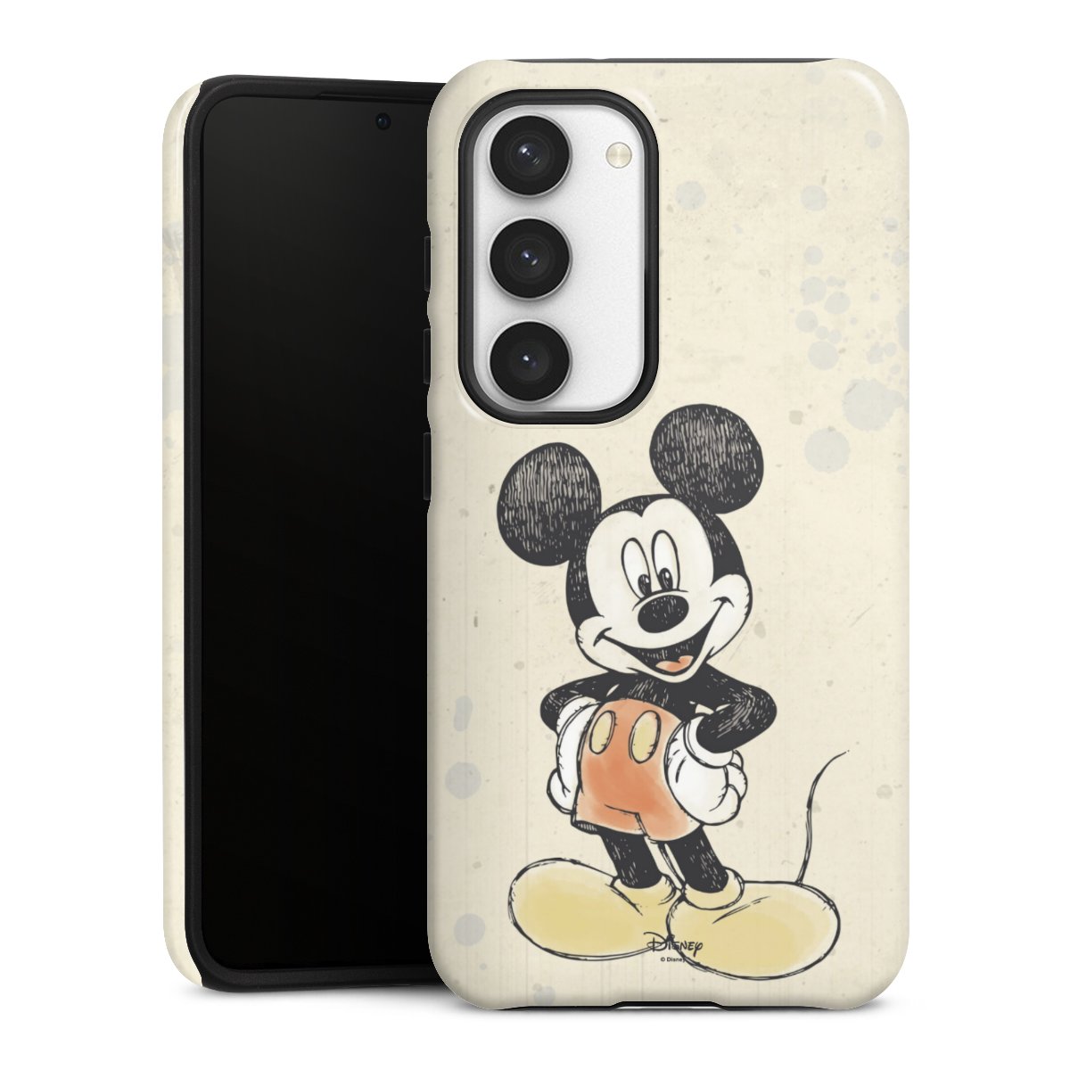 Galaxy S23 Handy Panzer Handyhülle robuste Outdoor Hülle Schutzhülle glänzend Water Colour Mickey & Minnie Mouse Official Licensed Product Tough Case