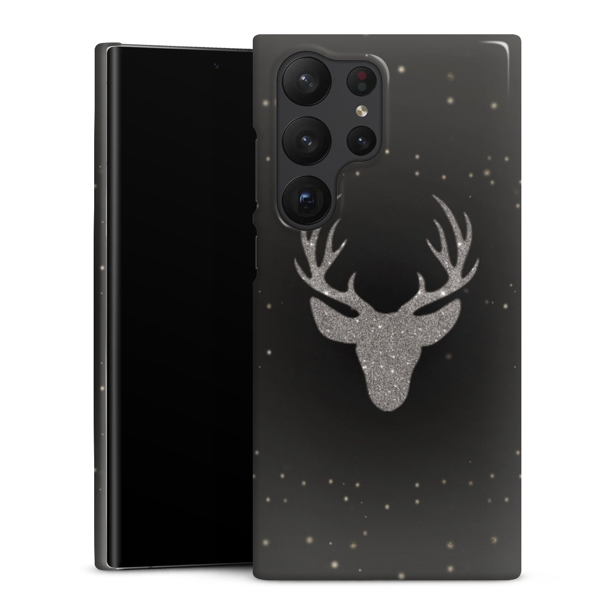 Galaxy S23 Ultra Handy Premium Case Smartphone Handyhülle Schutzhülle glänzend Winter Deer Glitzer Premium Case