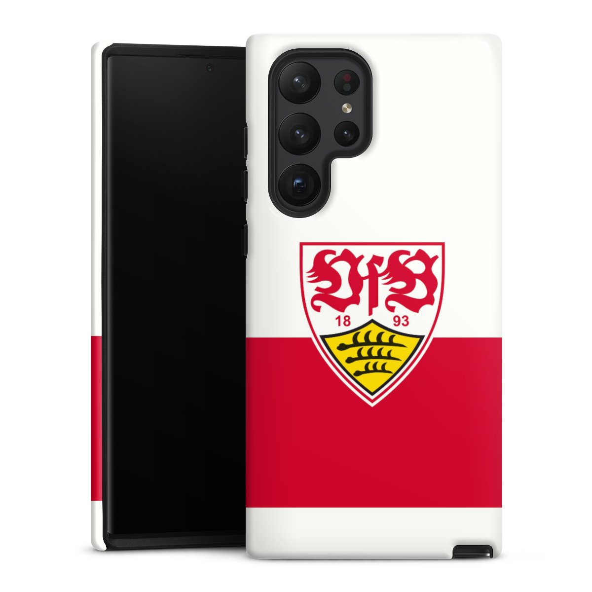 Galaxy S23 Ultra Handy Panzer Handyhülle robuste Outdoor Hülle Schutzhülle glänzend Official Licensed Product Logo Vfb Stuttgart Tough Case