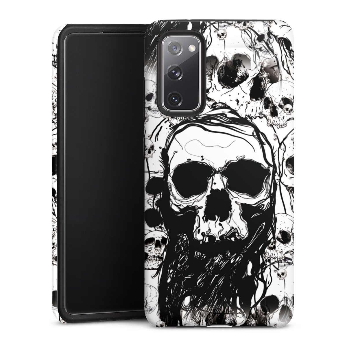 Galaxy S20 FE Handy Panzer Handyhülle robuste Outdoor Hülle Schutzhülle matt Totenkopf Halloween Tough Case