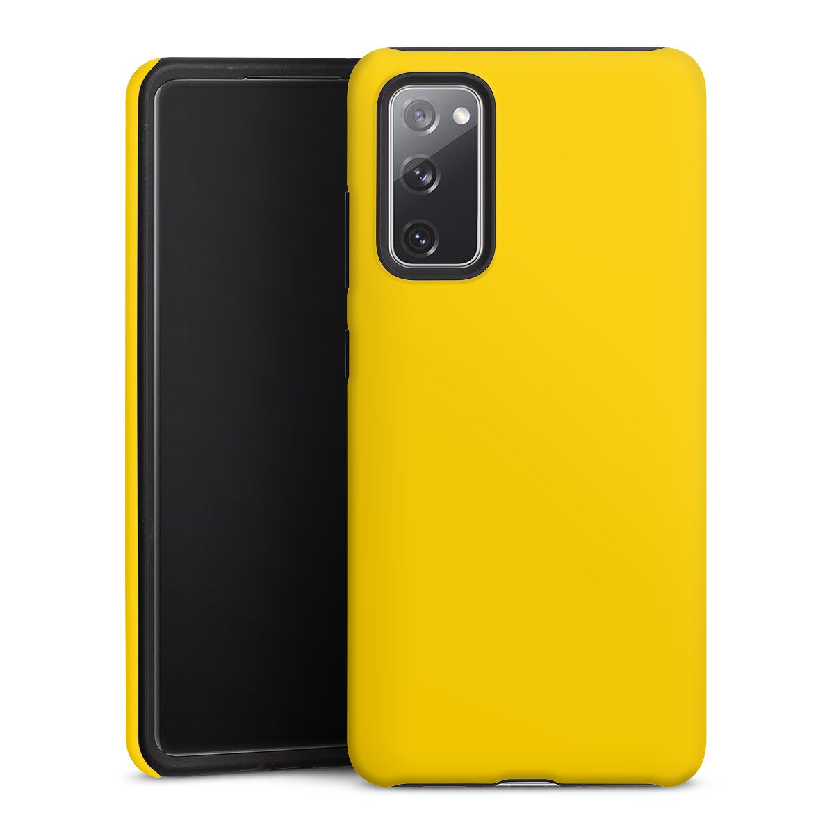 Galaxy S20 FE Handy Panzer Handyhülle robuste Outdoor Hülle Schutzhülle matt Yellow Unicoloured Colour Tough Case