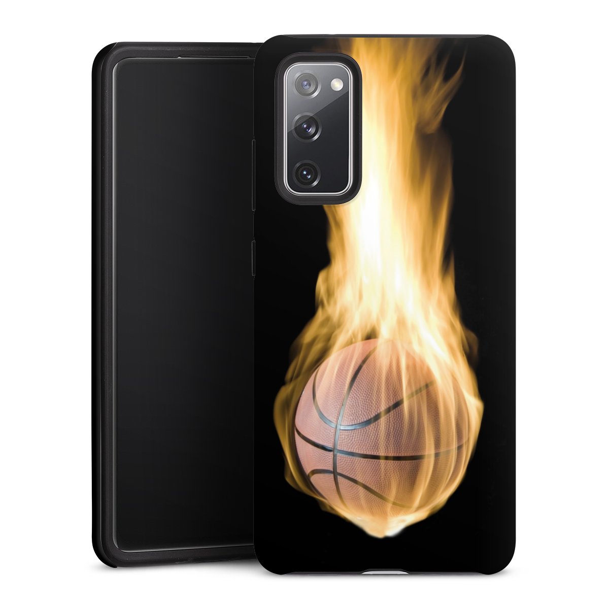 Galaxy S20 FE Handy Panzer Handyhülle robuste Outdoor Hülle Schutzhülle matt Basketball Sports Fire Tough Case