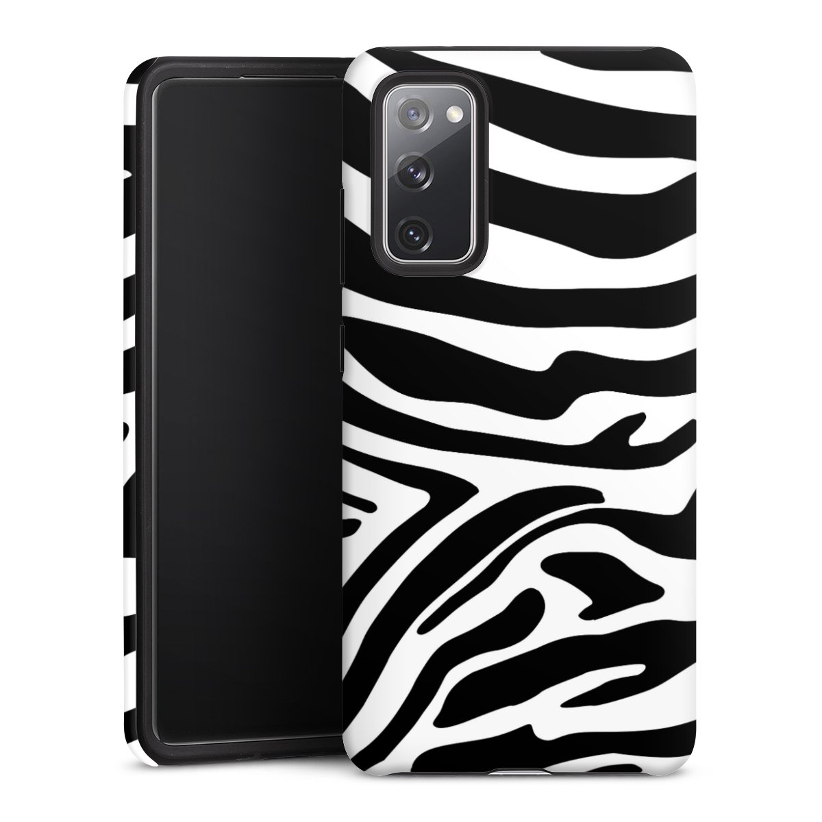 Galaxy S20 FE Handy Panzer Handyhülle robuste Outdoor Hülle Schutzhülle matt Zebra Animal Look Animal Print Tough Case