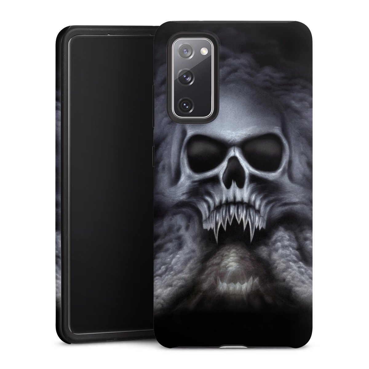 Galaxy S20 FE Handy Panzer Handyhülle robuste Outdoor Hülle Schutzhülle matt Totenkopf Skull Tough Case