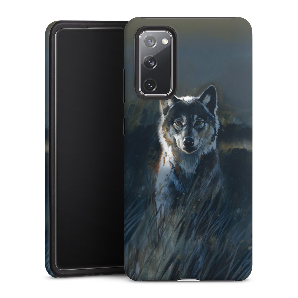 Galaxy S20 FE Handy Panzer Handyhülle robuste Outdoor Hülle Schutzhülle matt Nature Wolf Painting Tough Case