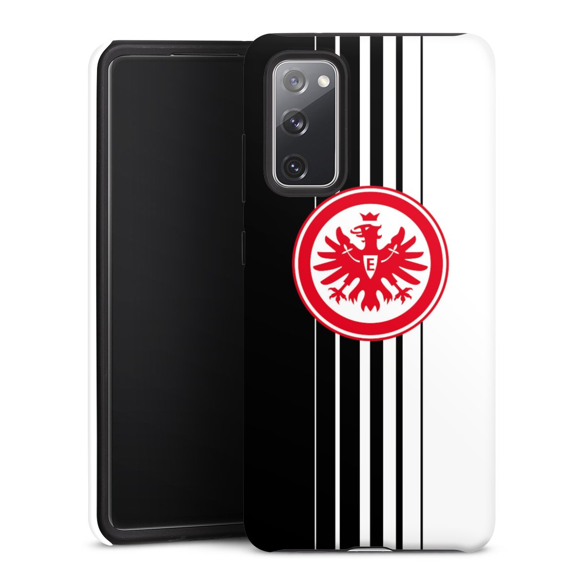 Galaxy S20 FE Handy Panzer Handyhülle robuste Outdoor Hülle Schutzhülle matt Stripes Eintracht Frankfurt Official Licensed Product Tough Case