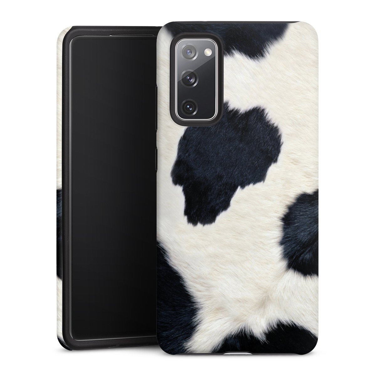 Galaxy S20 FE Handy Panzer Handyhülle robuste Outdoor Hülle Schutzhülle matt Animal Look Animal Print Cow Skin Tough Case