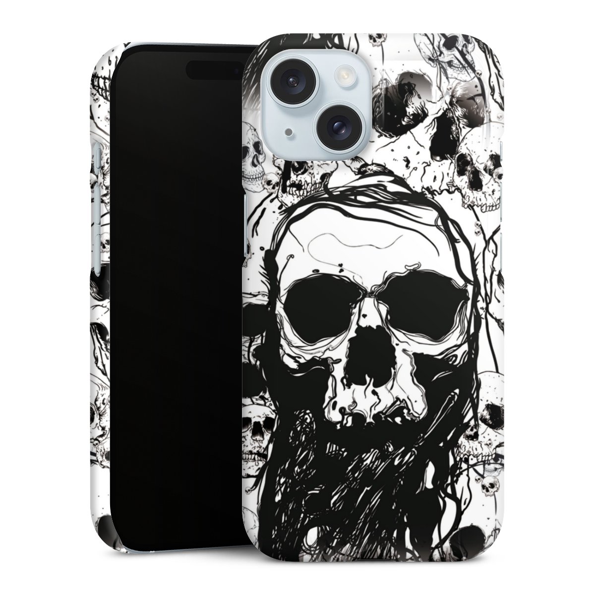 iPhone 15 Handy Premium Case Smartphone Handyhülle Schutzhülle glänzend Totenkopf Halloween Premium Case