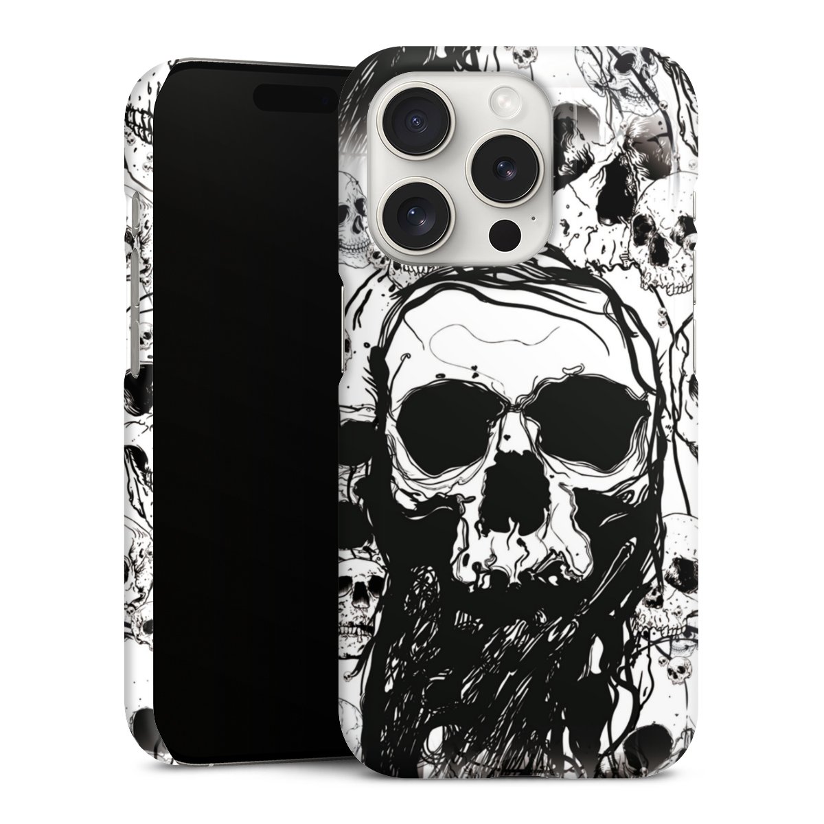 iPhone 15 Pro Handy Premium Case Smartphone Handyhülle Schutzhülle glänzend Totenkopf Halloween Premium Case