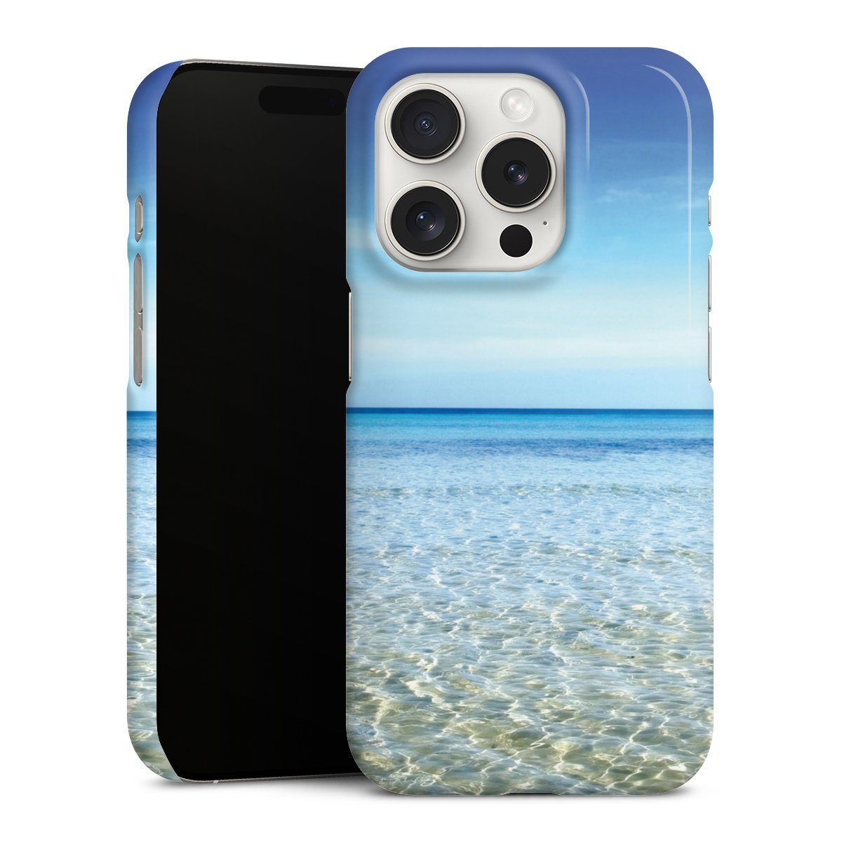 iPhone 15 Pro Handy Premium Case Smartphone Handyhülle Schutzhülle glänzend Urlaub Sky Ocean Premium Case