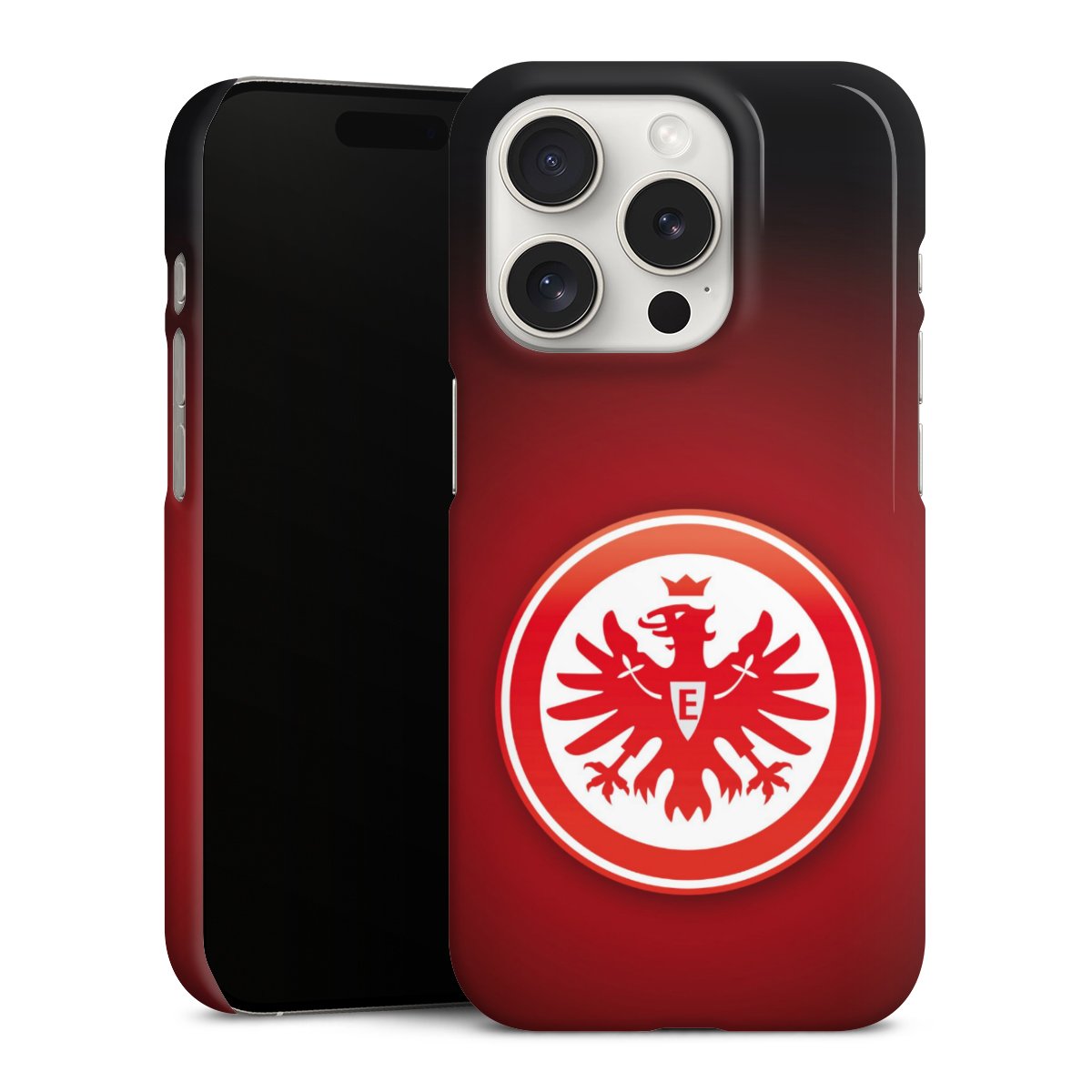 iPhone 15 Pro Handy Premium Case Smartphone Handyhülle Schutzhülle glänzend Eintracht Frankfurt Official Licensed Product Coat Of Arms Premium Case