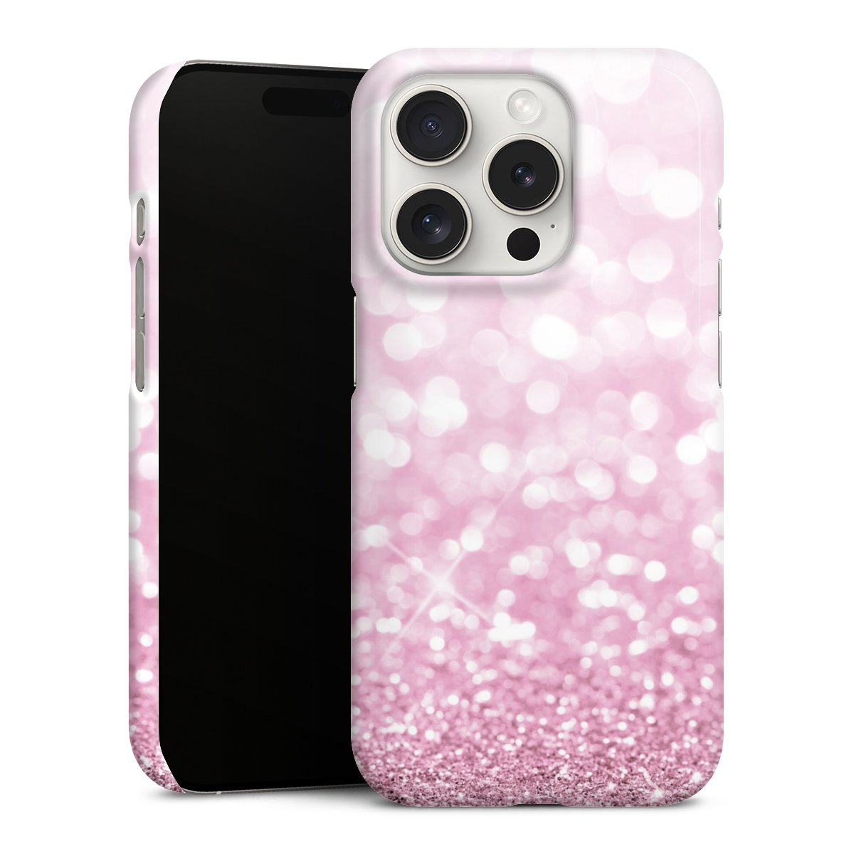 iPhone 15 Pro Handy Premium Case Smartphone Handyhülle Schutzhülle glänzend Glitzer Pink Shine Premium Case