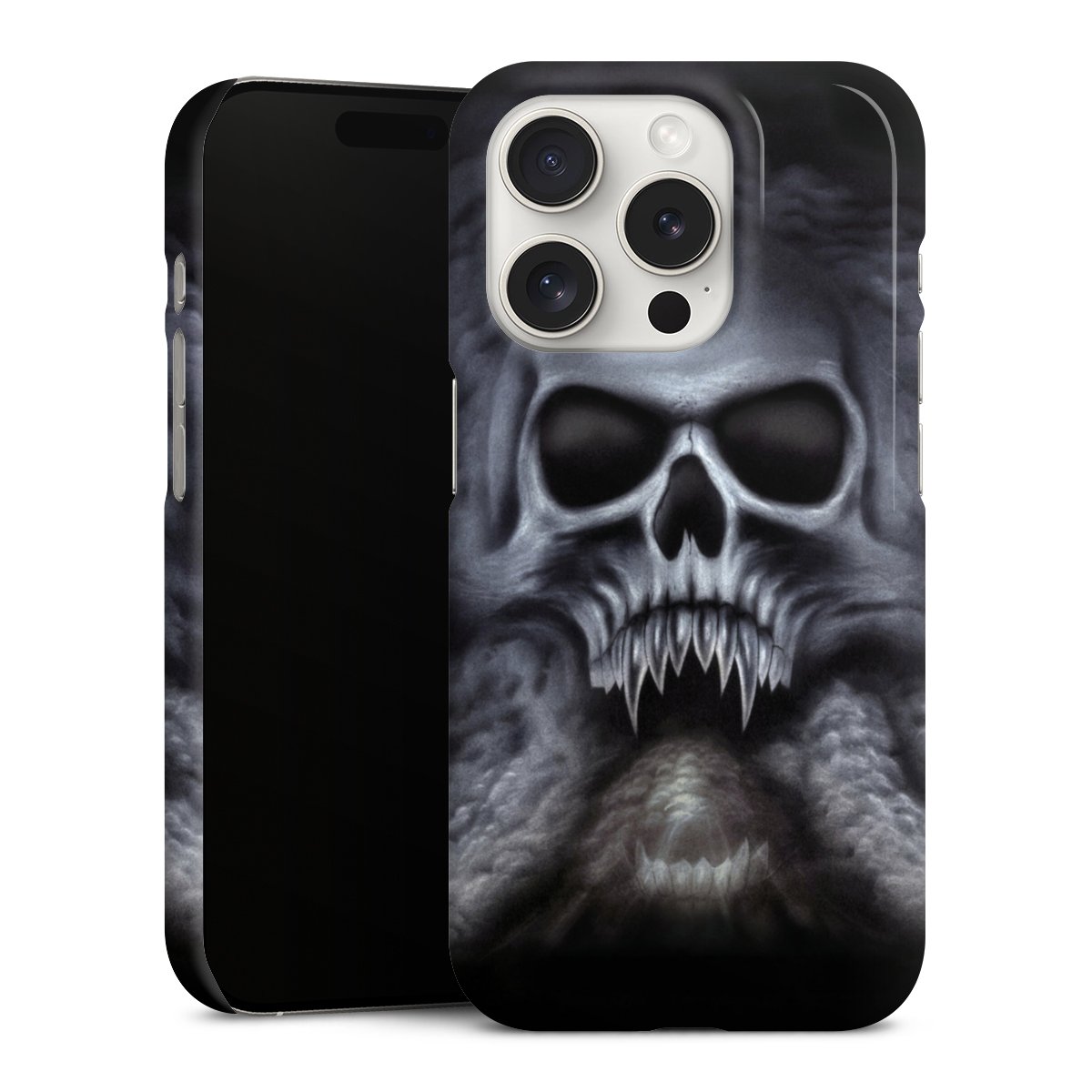 iPhone 15 Pro Handy Premium Case Smartphone Handyhülle Schutzhülle glänzend Totenkopf Skull Premium Case