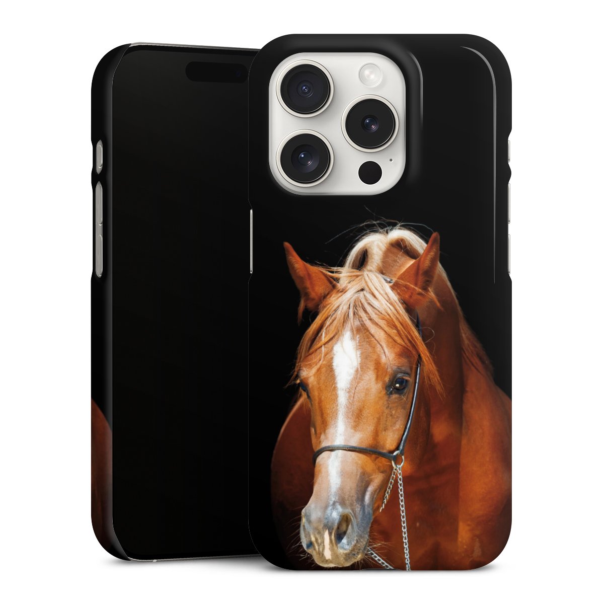 iPhone 15 Pro Handy Premium Case Smartphone Handyhülle Schutzhülle glänzend Mare Horse Hobby Premium Case