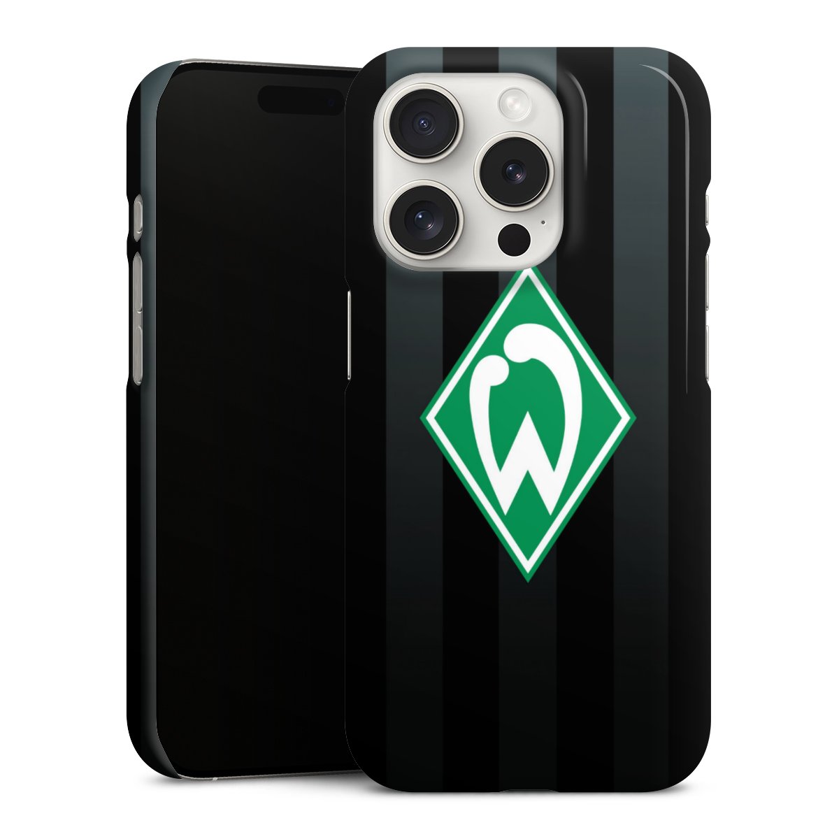 iPhone 15 Pro Handy Premium Case Smartphone Handyhülle Schutzhülle glänzend Stripes Sv Werder Bremen Official Licensed Product Premium Case