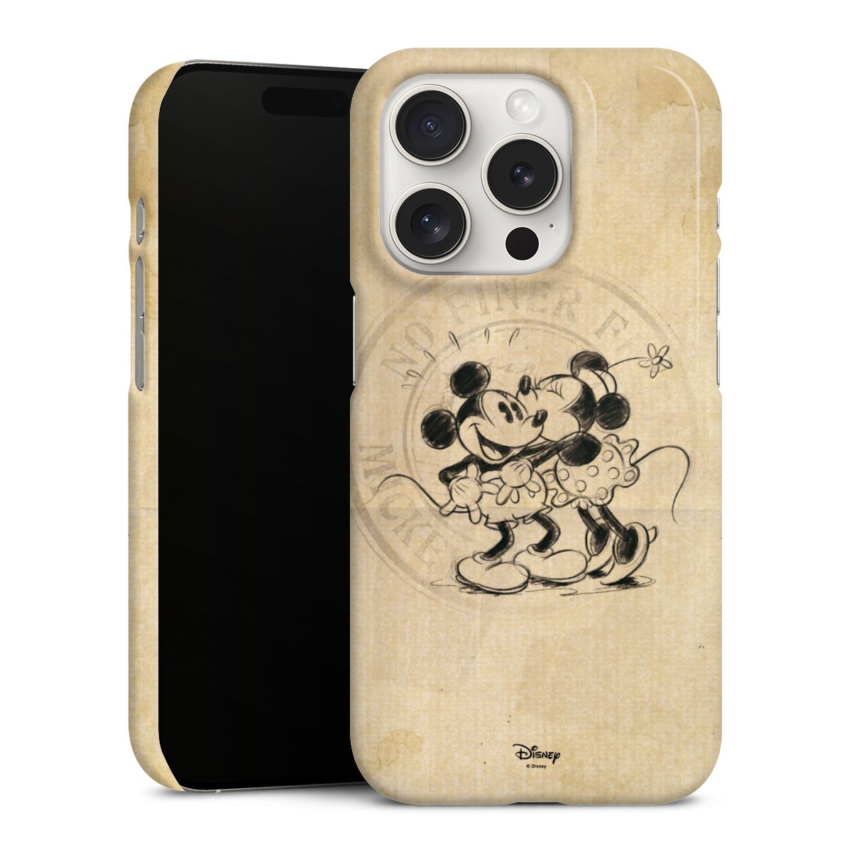 iPhone 15 Pro Handy Premium Case Smartphone Handyhülle Schutzhülle glänzend Mickey Mouse Vintage Minnie Mouse Premium Case