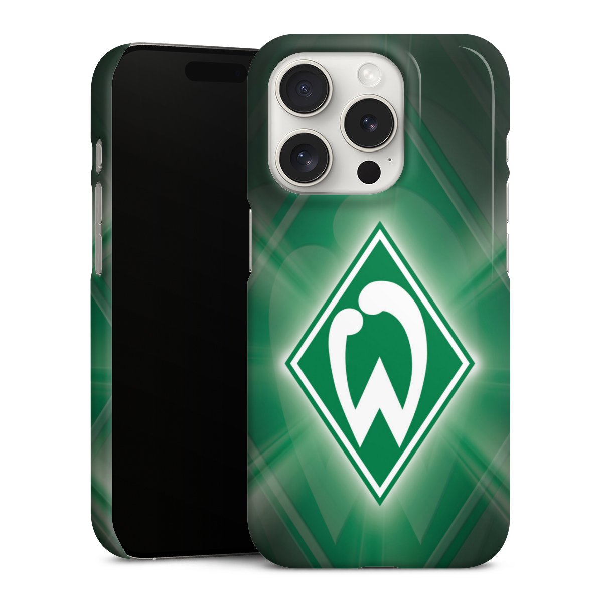 iPhone 15 Pro Handy Premium Case Smartphone Handyhülle Schutzhülle glänzend Sv Werder Bremen Official Licensed Product Coat Of Arms Premium Case