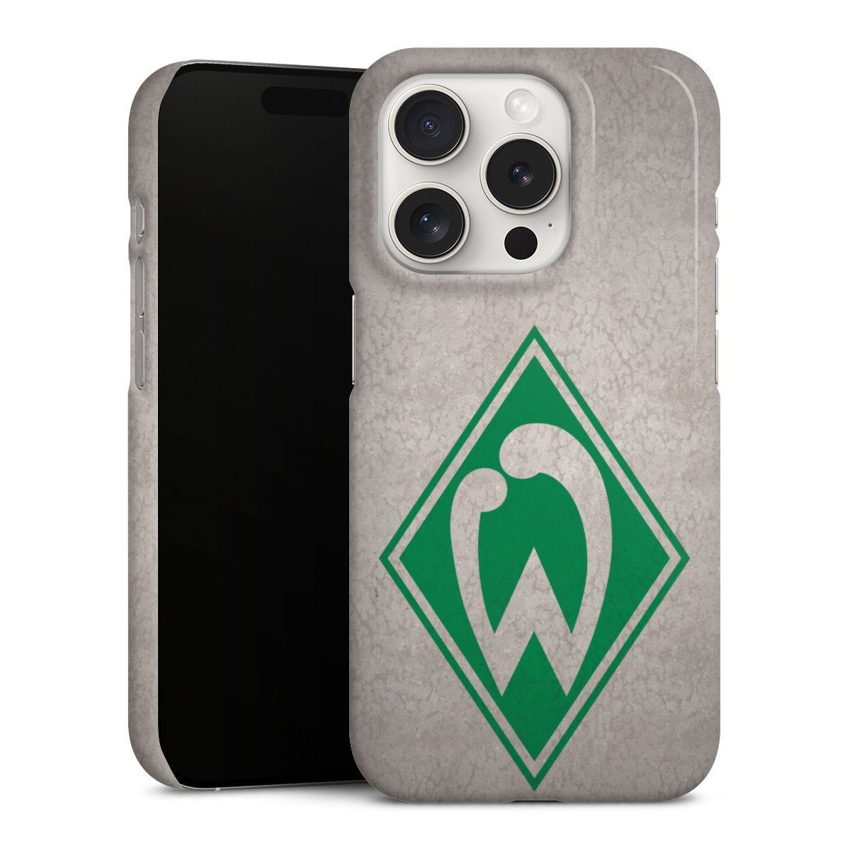 iPhone 15 Pro Handy Premium Case Smartphone Handyhülle Schutzhülle glänzend Sv Werder Bremen Concrete Official Licensed Product Premium Case