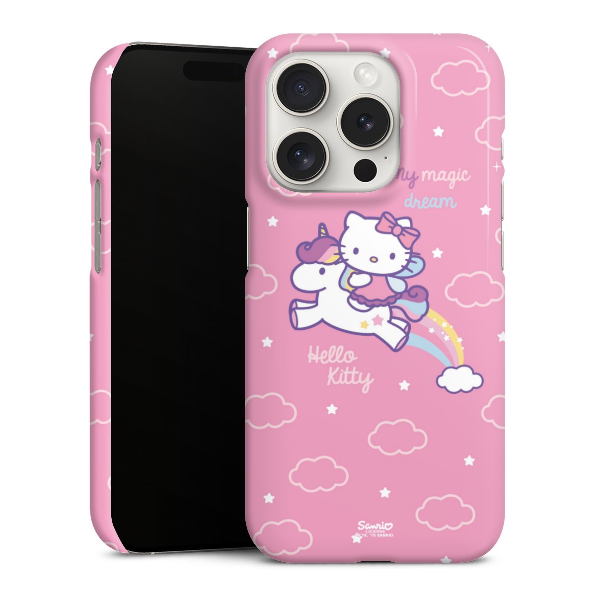 iPhone 15 Pro Handy Premium Case Smartphone Handyhülle Schutzhülle glänzend Einhorn Official Licensed Product Hello Kitty Premium Case