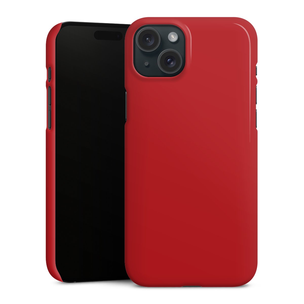 iPhone 15 Plus Handy Premium Case Smartphone Handyhülle Schutzhülle glänzend Colour Unicoloured Red Premium Case