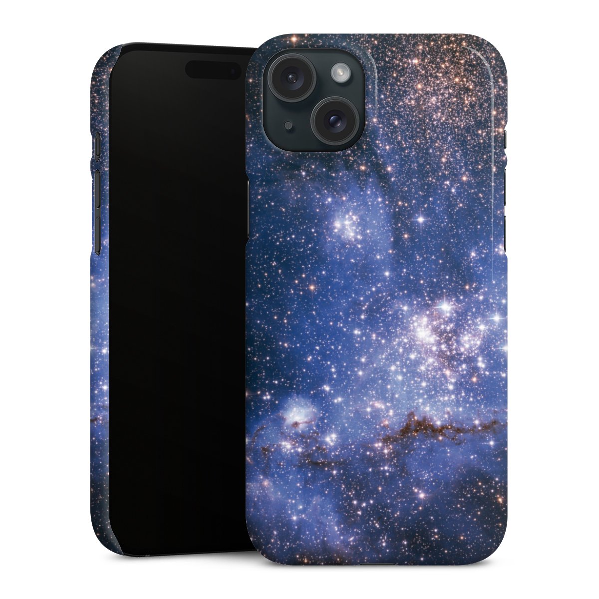 iPhone 15 Plus Handy Premium Case Smartphone Handyhülle Schutzhülle glänzend Weltall Galaxy Weltraum Premium Case