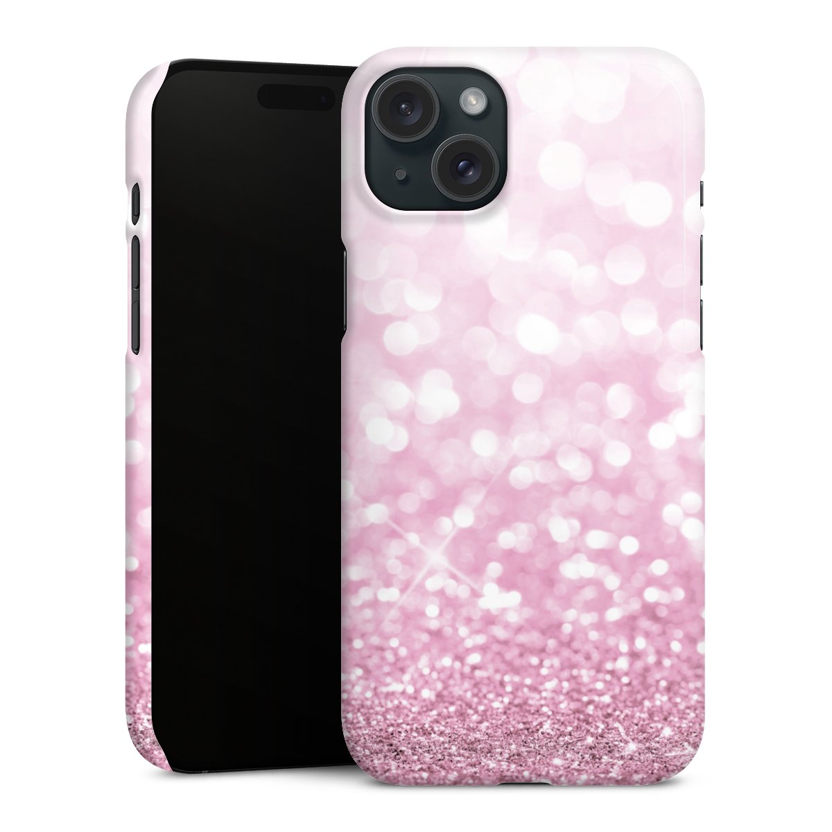 iPhone 15 Plus Handy Premium Case Smartphone Handyhülle Schutzhülle glänzend Glitzer Pink Shine Premium Case