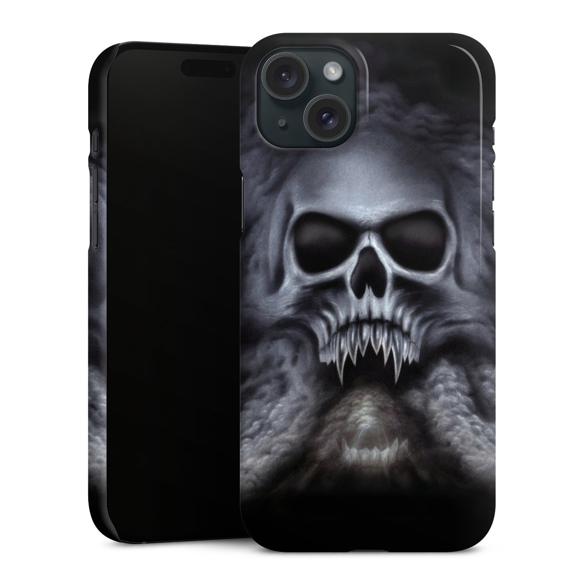 iPhone 15 Plus Handy Premium Case Smartphone Handyhülle Schutzhülle glänzend Totenkopf Skull Premium Case