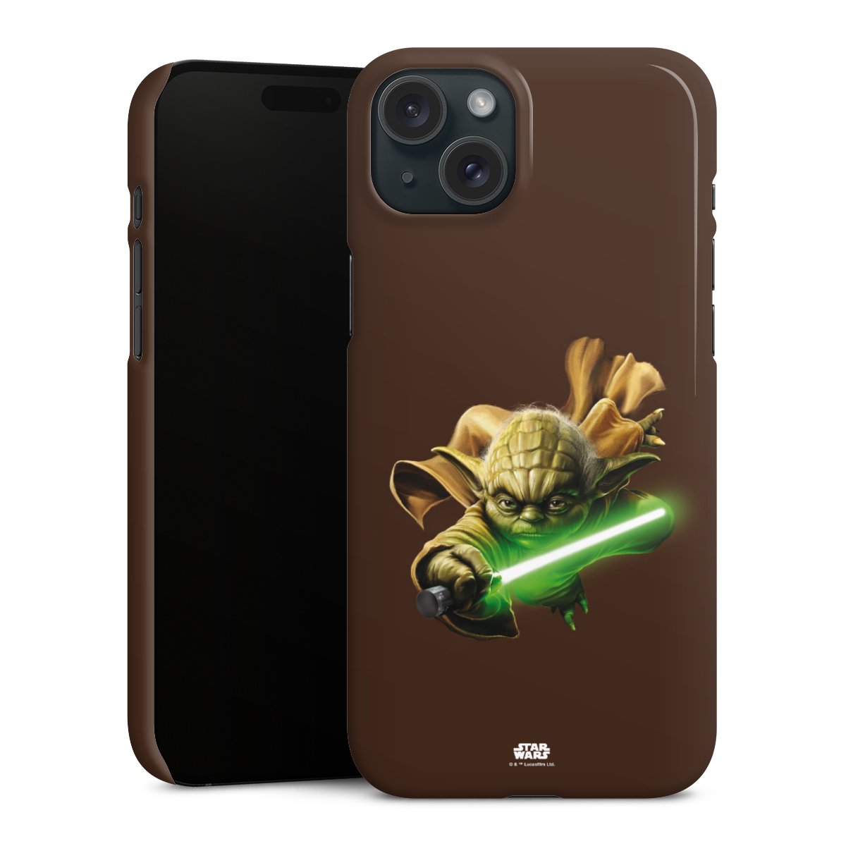 iPhone 15 Plus Handy Premium Case Smartphone Handyhülle Schutzhülle glänzend Yoda Merchandise Star Wars Premium Case