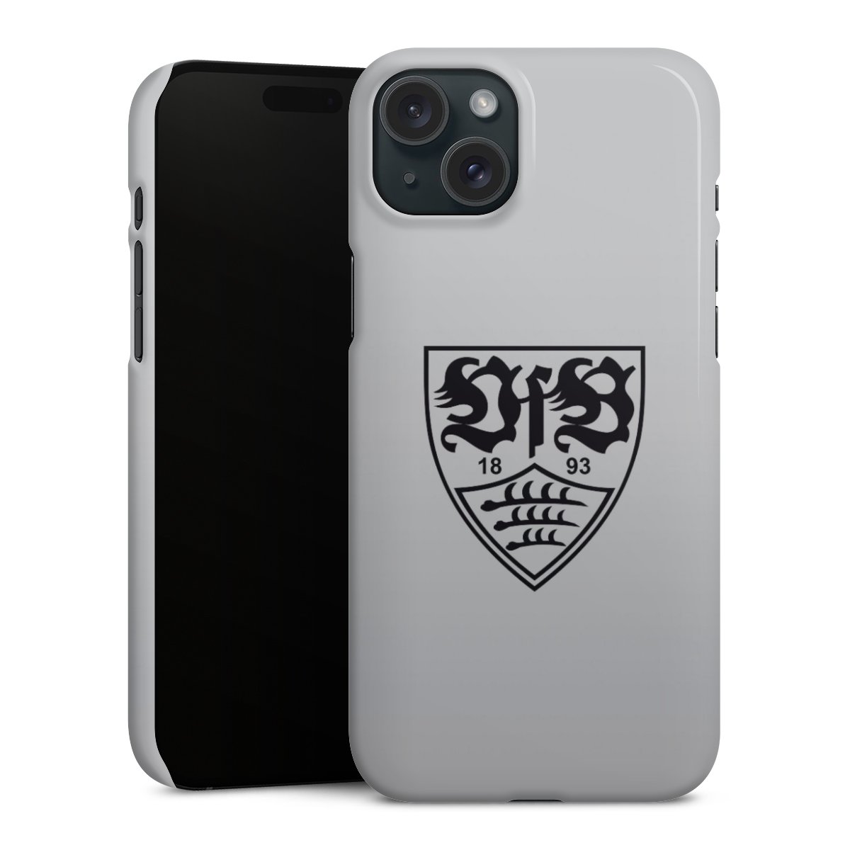 iPhone 15 Plus Handy Premium Case Smartphone Handyhülle Schutzhülle glänzend Logo Vfb Stuttgart Official Licensed Product Premium Case