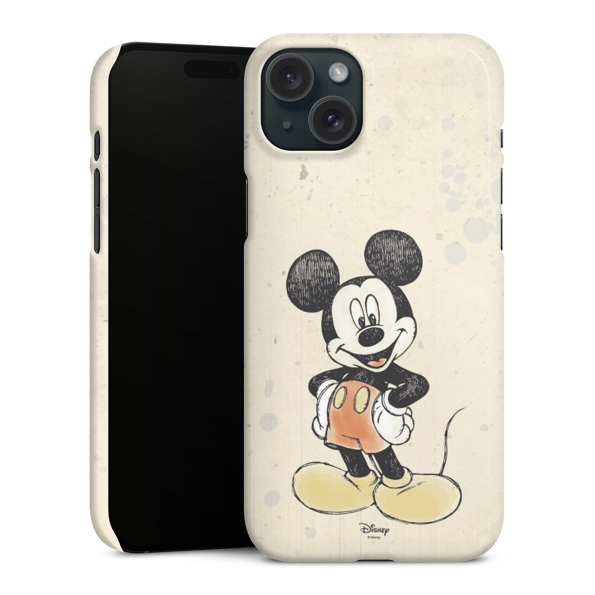 iPhone 15 Plus Handy Premium Case Smartphone Handyhülle Schutzhülle glänzend Water Colour Mickey & Minnie Mouse Official Licensed Product Premium Case