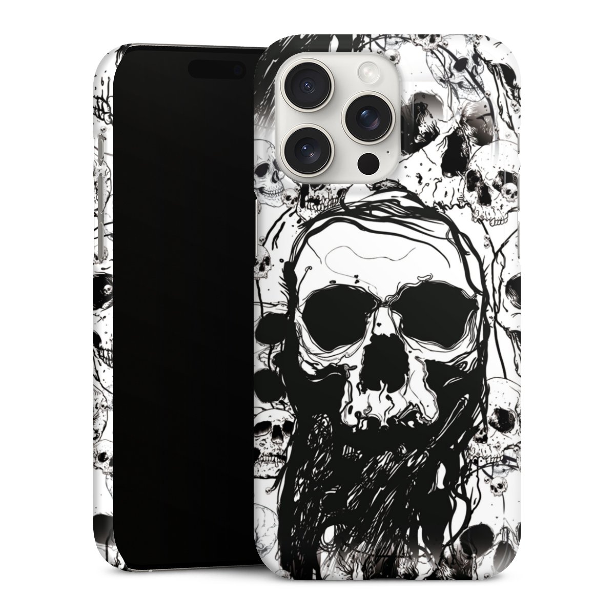 iPhone 15 Pro Max Handy Premium Case Smartphone Handyhülle Schutzhülle glänzend Totenkopf Halloween Premium Case