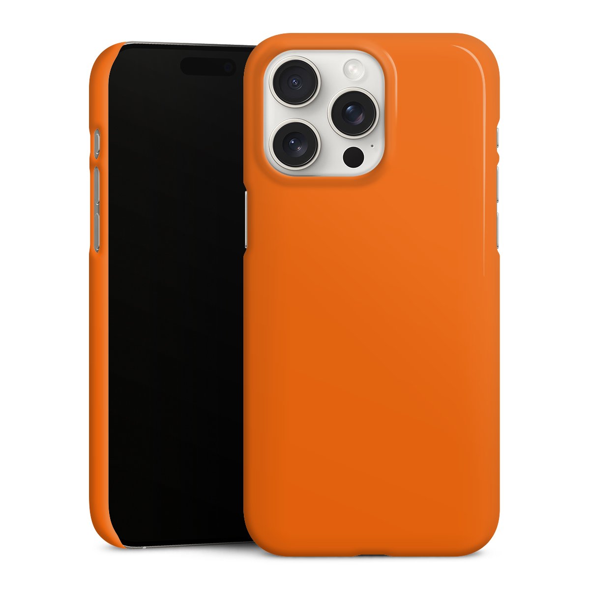 iPhone 15 Pro Max Handy Premium Case Smartphone Handyhülle Schutzhülle glänzend Orange Colour Unicoloured Premium Case