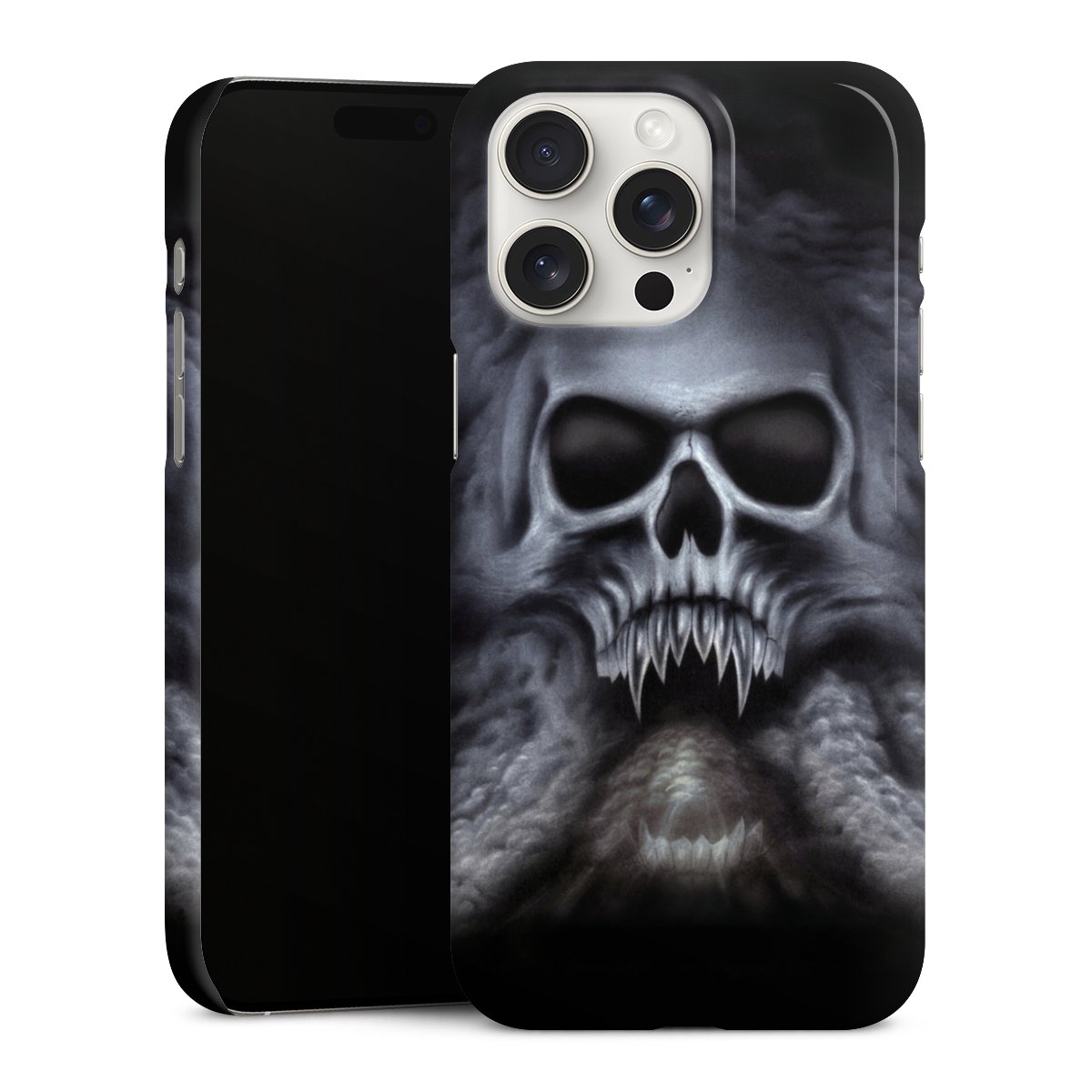 iPhone 15 Pro Max Handy Premium Case Smartphone Handyhülle Schutzhülle glänzend Totenkopf Skull Premium Case