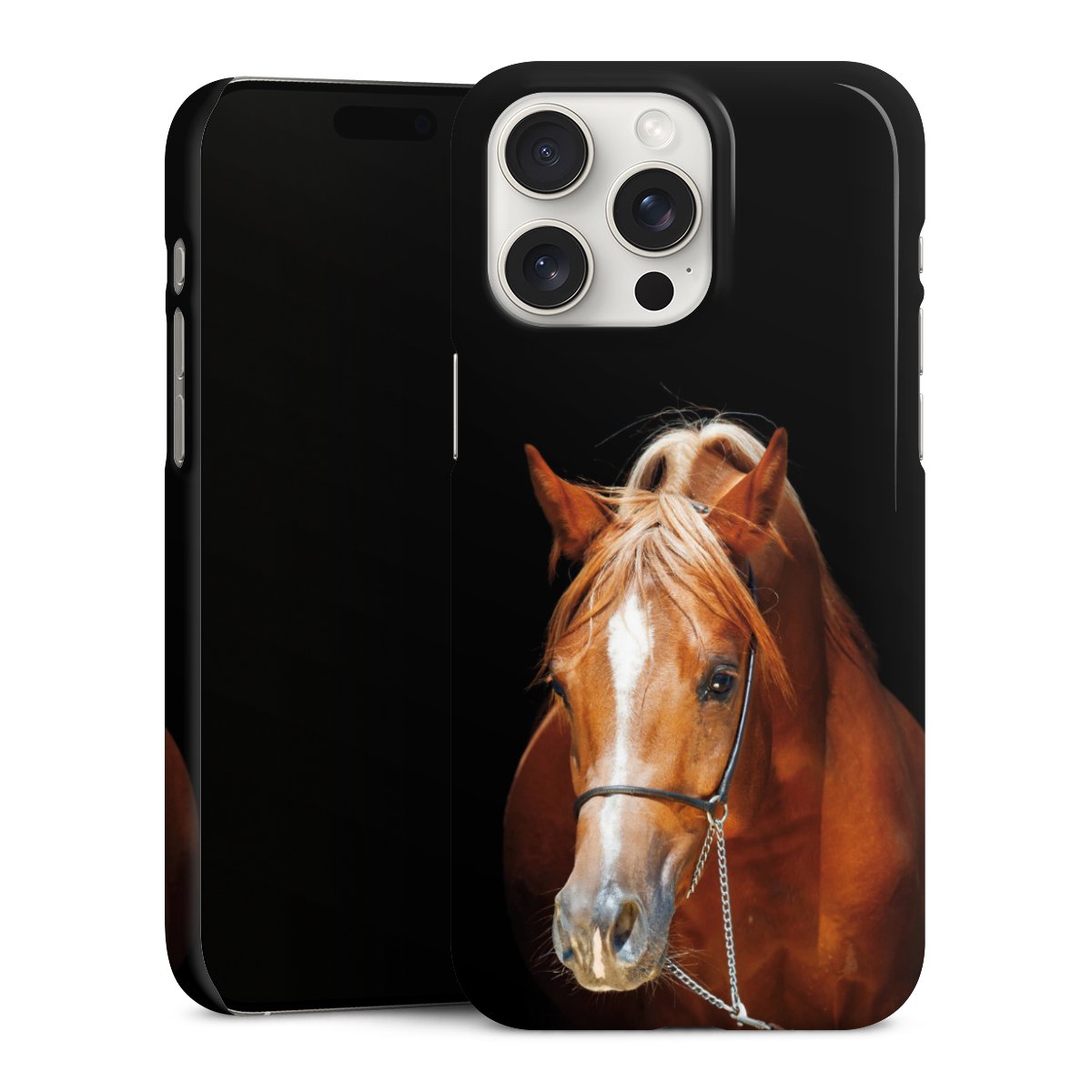 iPhone 15 Pro Max Handy Premium Case Smartphone Handyhülle Schutzhülle glänzend Mare Horse Hobby Premium Case