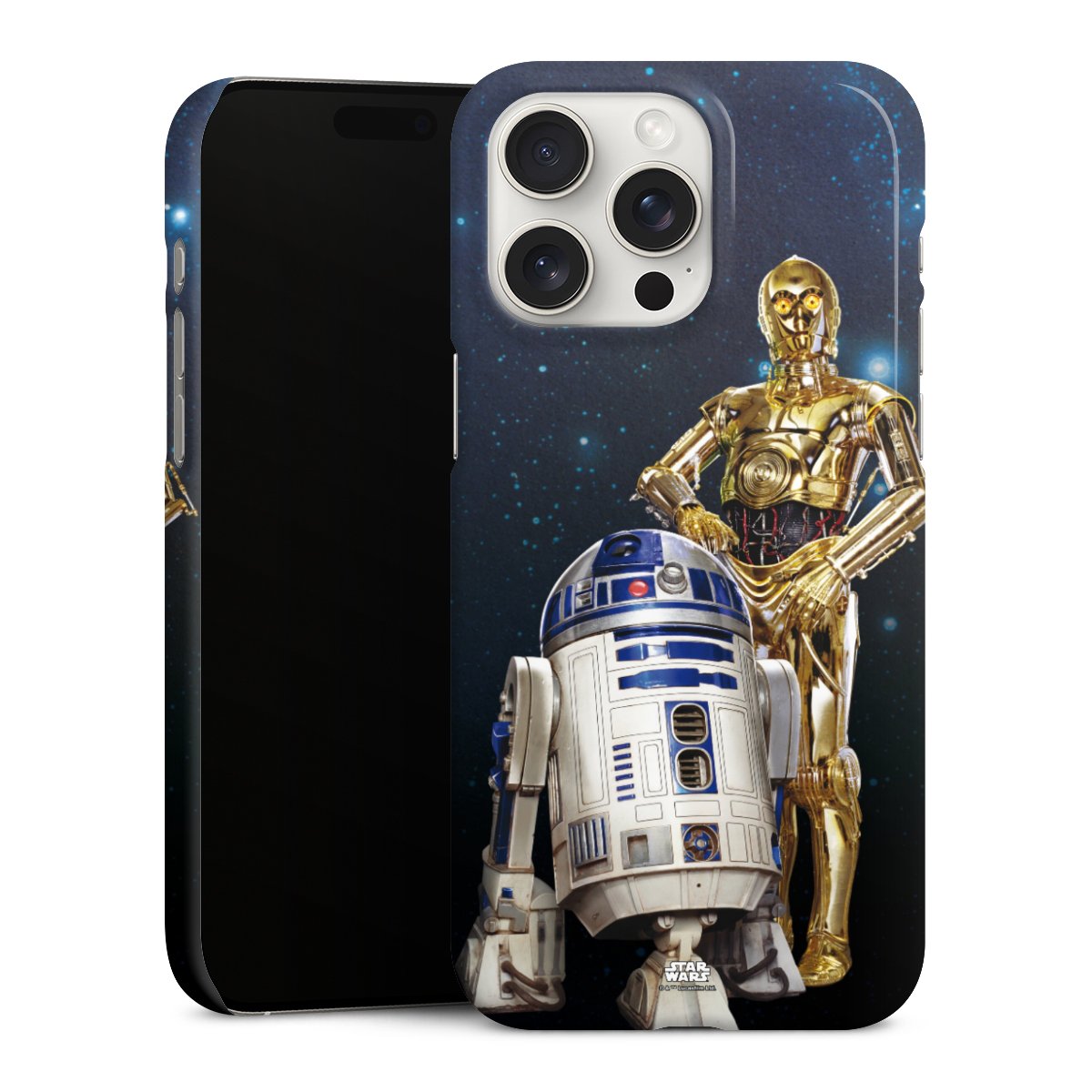 iPhone 15 Pro Max Handy Premium Case Smartphone Handyhülle Schutzhülle glänzend Weltall Star Wars R2d2 Premium Case