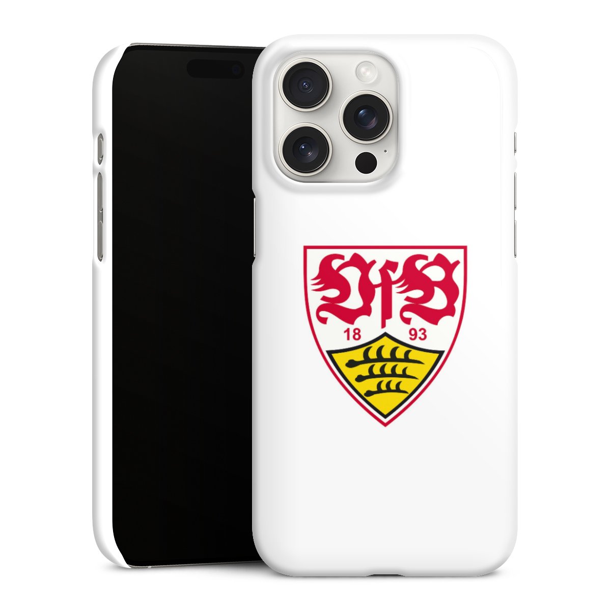 iPhone 15 Pro Max Handy Premium Case Smartphone Handyhülle Schutzhülle glänzend Logo Official Licensed Product Vfb Stuttgart Premium Case