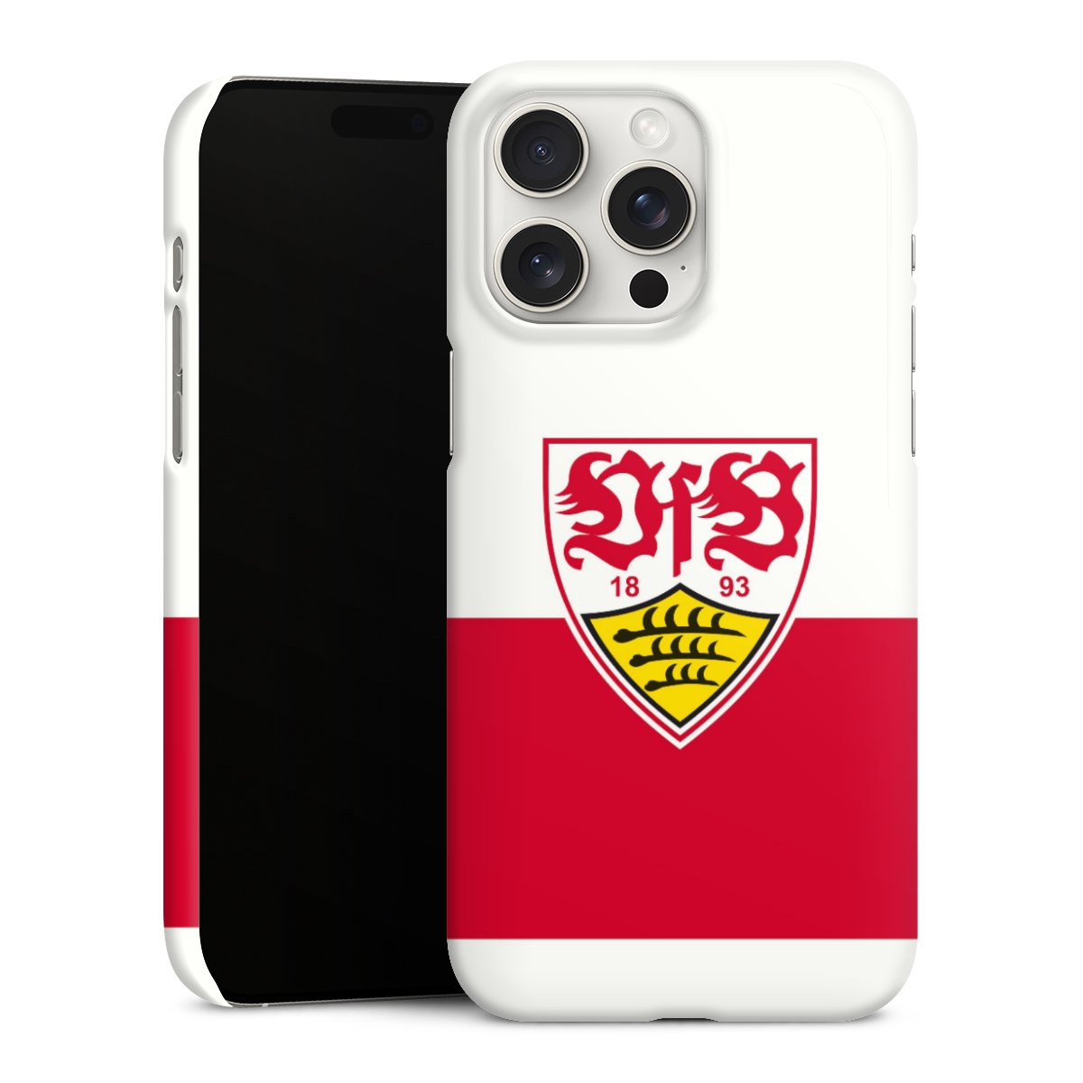 iPhone 15 Pro Max Handy Premium Case Smartphone Handyhülle Schutzhülle glänzend Official Licensed Product Logo Vfb Stuttgart Premium Case