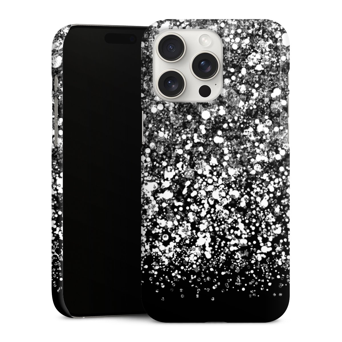 iPhone 15 Pro Max Handy Premium Case Smartphone Handyhülle Schutzhülle glänzend Glitzer Snowflake Muster Premium Case