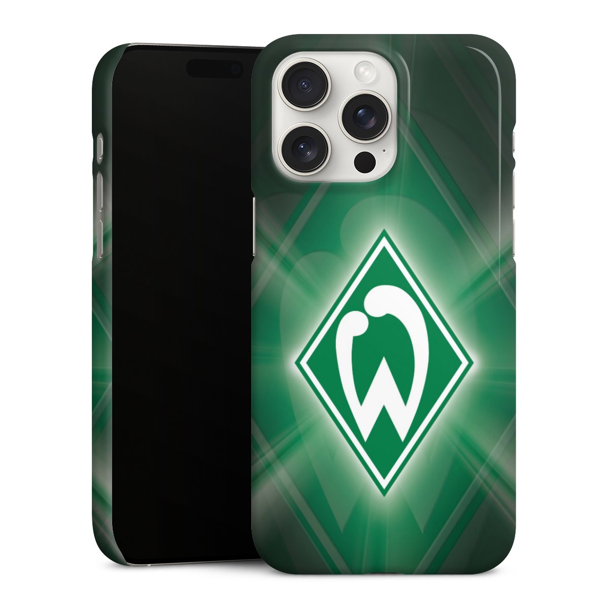 iPhone 15 Pro Max Handy Premium Case Smartphone Handyhülle Schutzhülle glänzend Sv Werder Bremen Official Licensed Product Coat Of Arms Premium Case