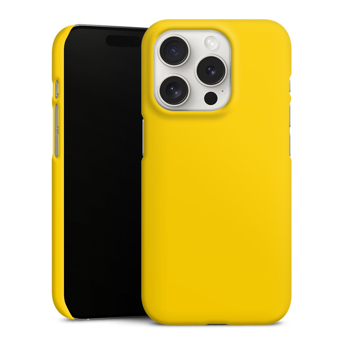 iPhone 15 Pro Handy Premium Case Smartphone Handyhülle Schutzhülle matt Yellow Unicoloured Colour Premium Case