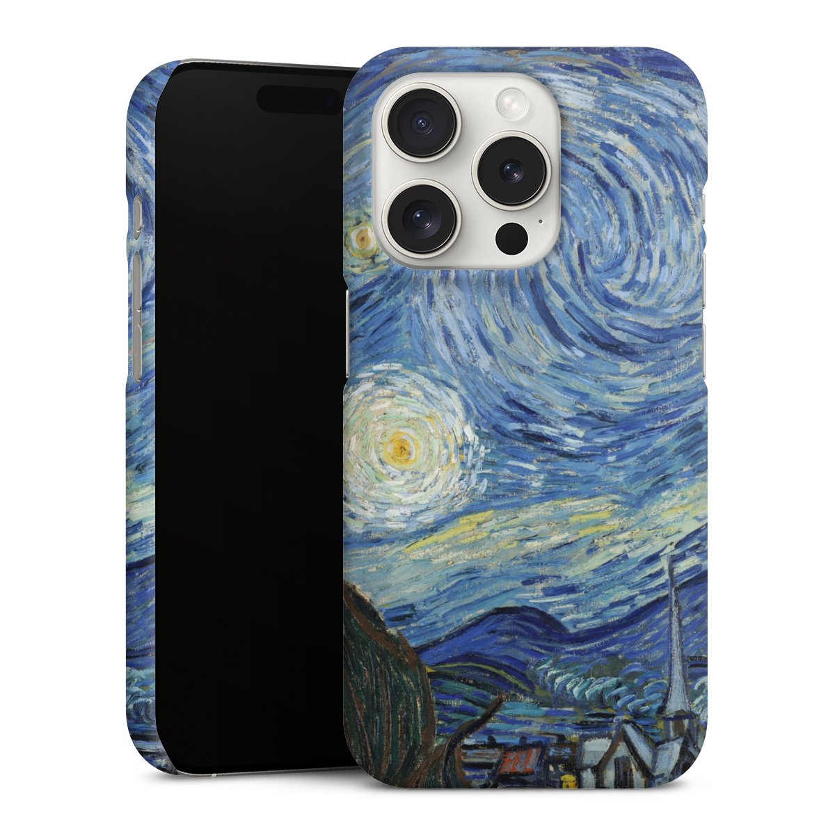 iPhone 15 Pro Handy Premium Case Smartphone Handyhülle Schutzhülle matt The Starry Night Kunst Vincent Van Gogh Premium Case