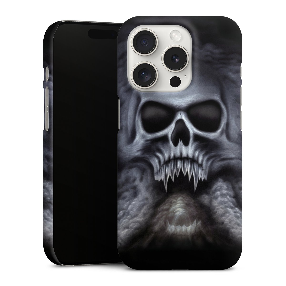 iPhone 15 Pro Handy Premium Case Smartphone Handyhülle Schutzhülle matt Totenkopf Skull Premium Case