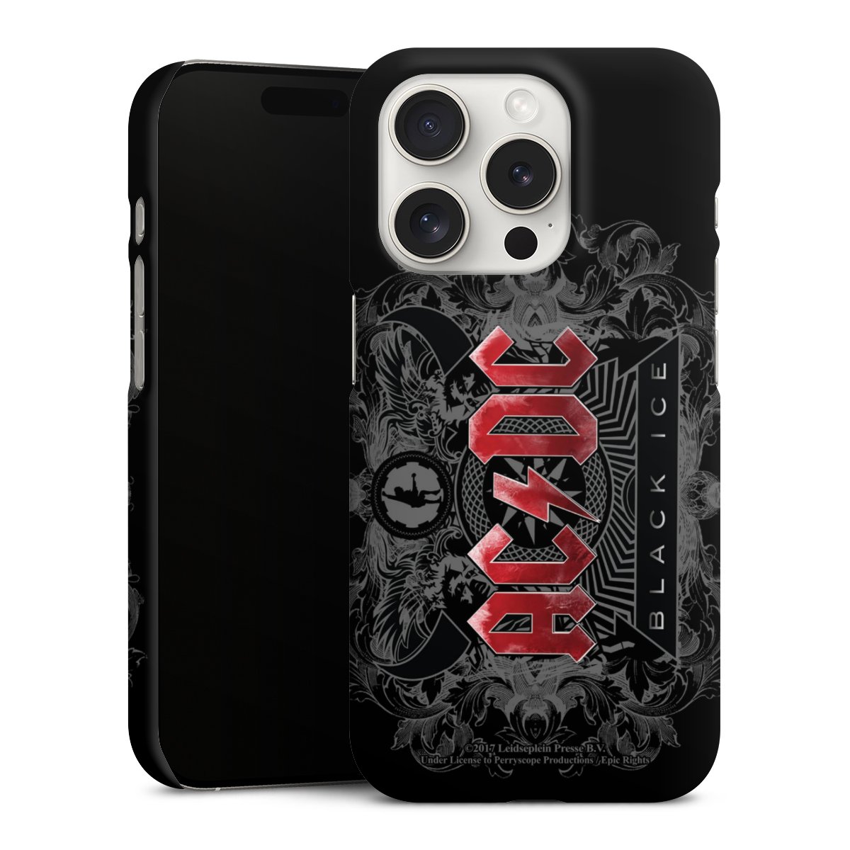 iPhone 15 Pro Handy Premium Case Smartphone Handyhülle Schutzhülle matt Merchandise Black Ice Acdc Premium Case