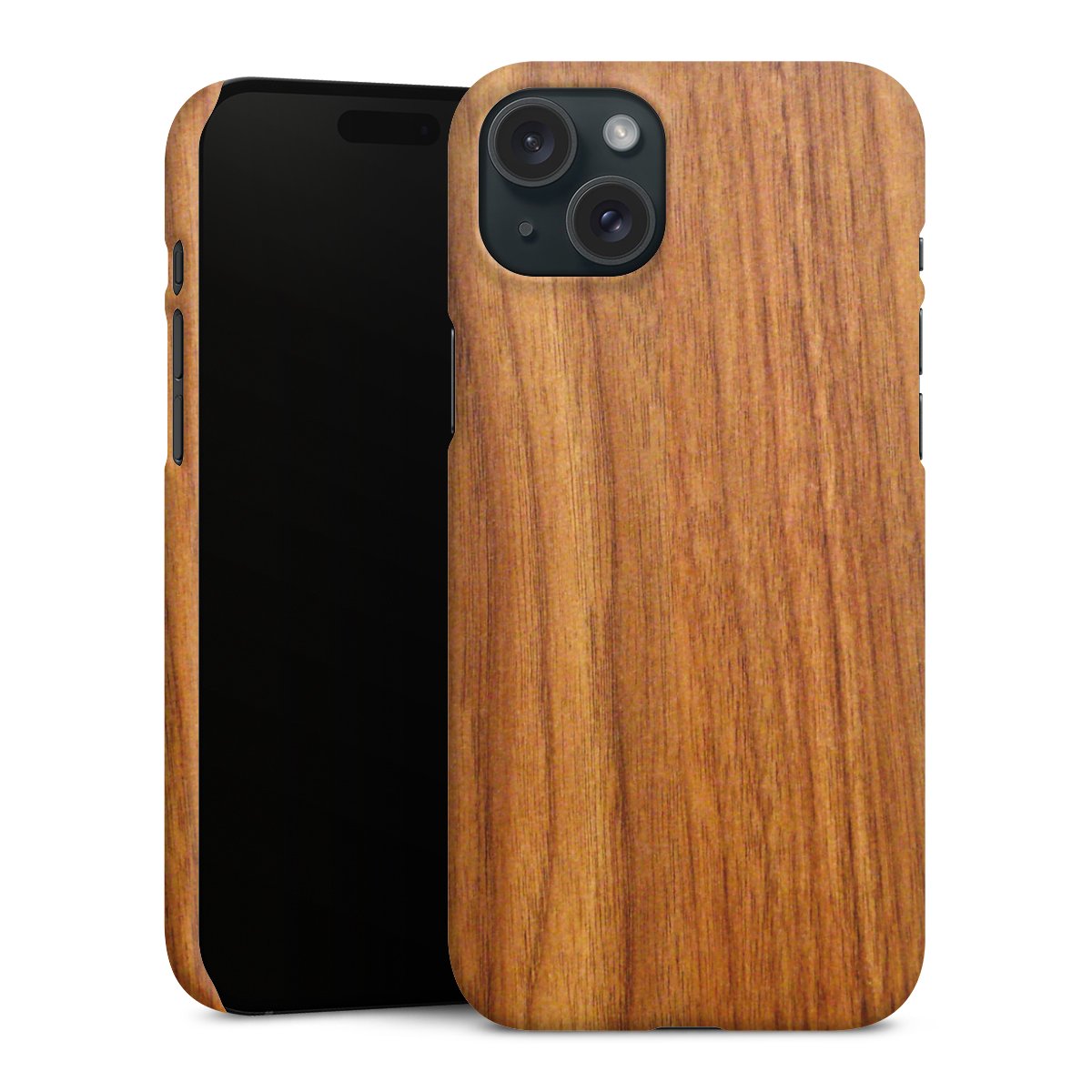 iPhone 15 Plus Handy Premium Case Smartphone Handyhülle Schutzhülle matt Wood Larch Wooden Look Premium Case