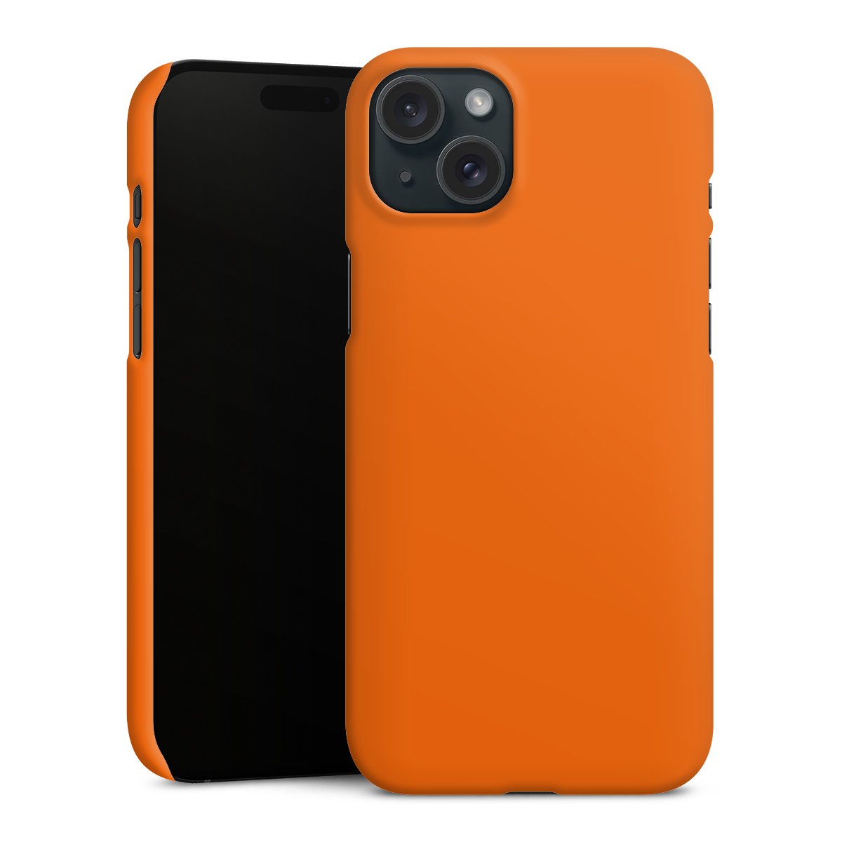 iPhone 15 Plus Handy Premium Case Smartphone Handyhülle Schutzhülle matt Orange Colour Unicoloured Premium Case