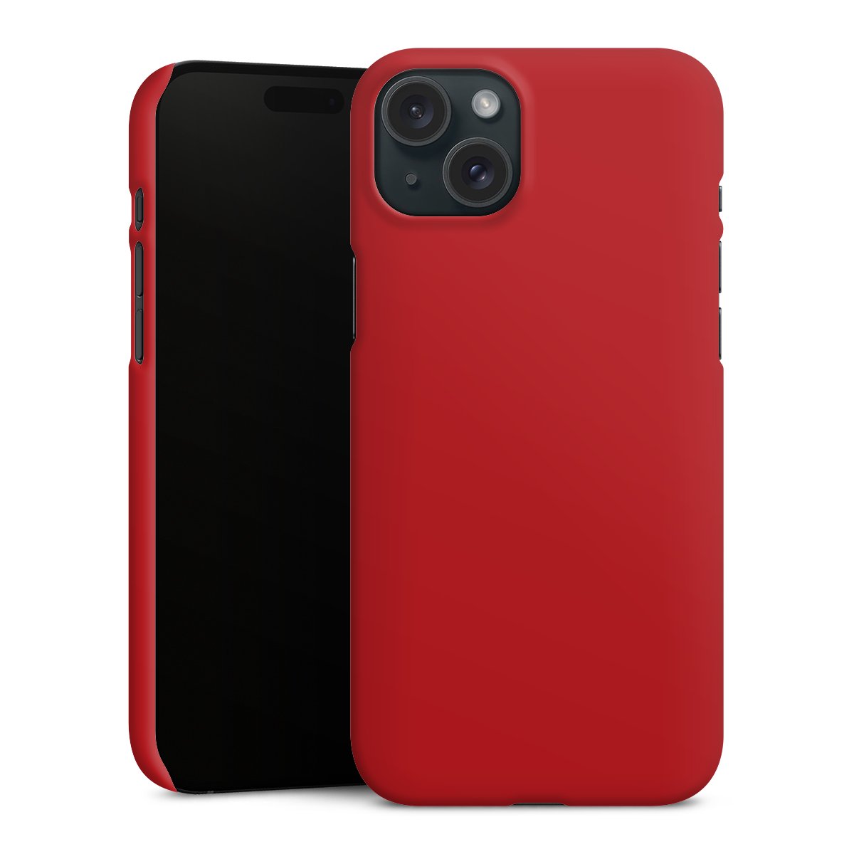 iPhone 15 Plus Handy Premium Case Smartphone Handyhülle Schutzhülle matt Colour Unicoloured Red Premium Case