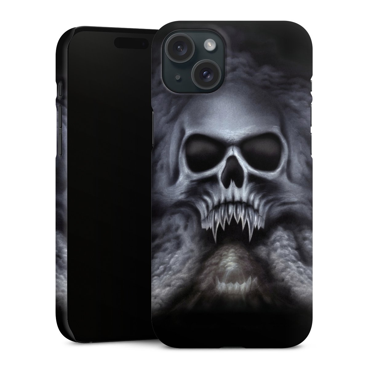 iPhone 15 Plus Handy Premium Case Smartphone Handyhülle Schutzhülle matt Totenkopf Skull Premium Case