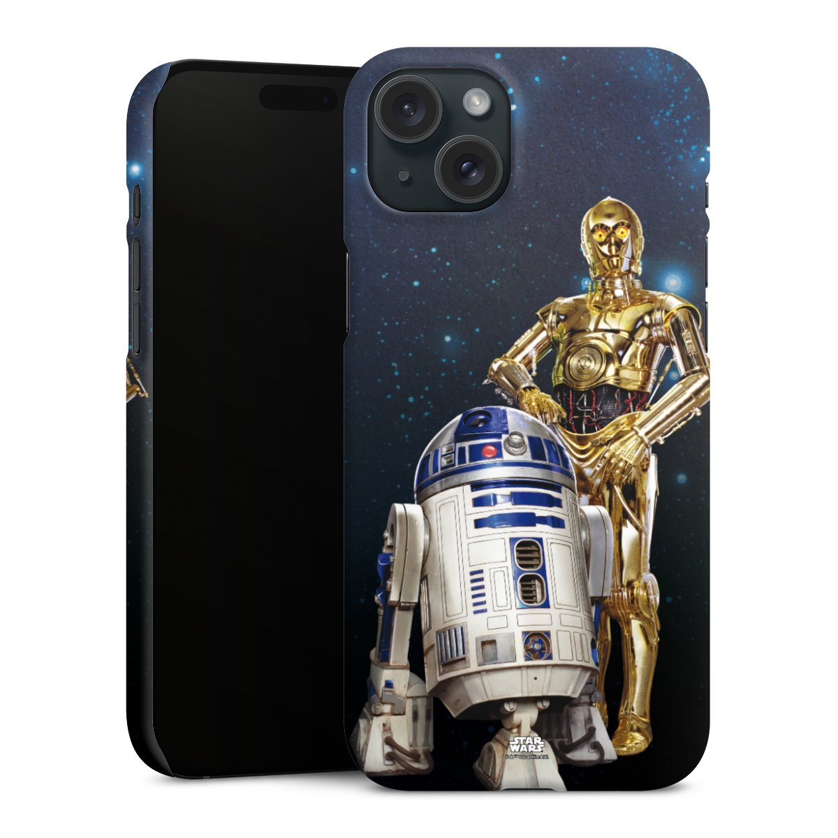 iPhone 15 Plus Handy Premium Case Smartphone Handyhülle Schutzhülle matt Weltall Star Wars R2d2 Premium Case